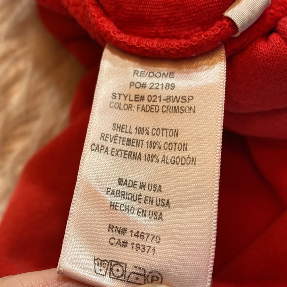 NWT RE/DONE 80’s Faded Crimson High Rise Sweatpants sz XS - Picture 10 of 11